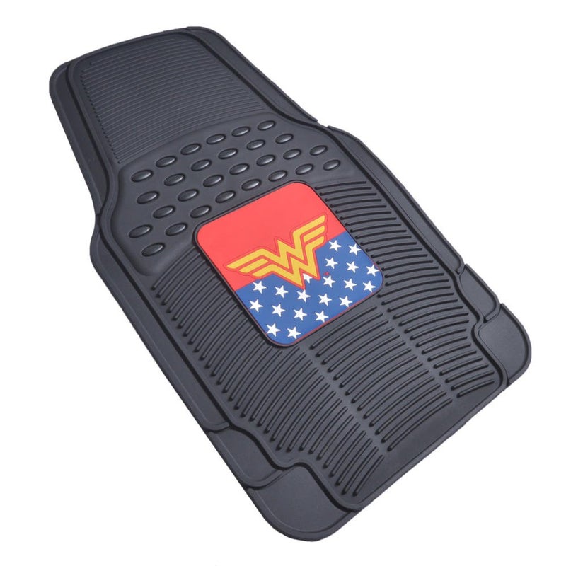 BDK Warner Bros DC Comics Classic Wonder Woman Car Accessories Floor Mats - Universal Fit, No-Slip Grip, All Weather Heavy Duty Rubber Liners, 2-Piece Front Car Mats, 27 x 18 - Image 4